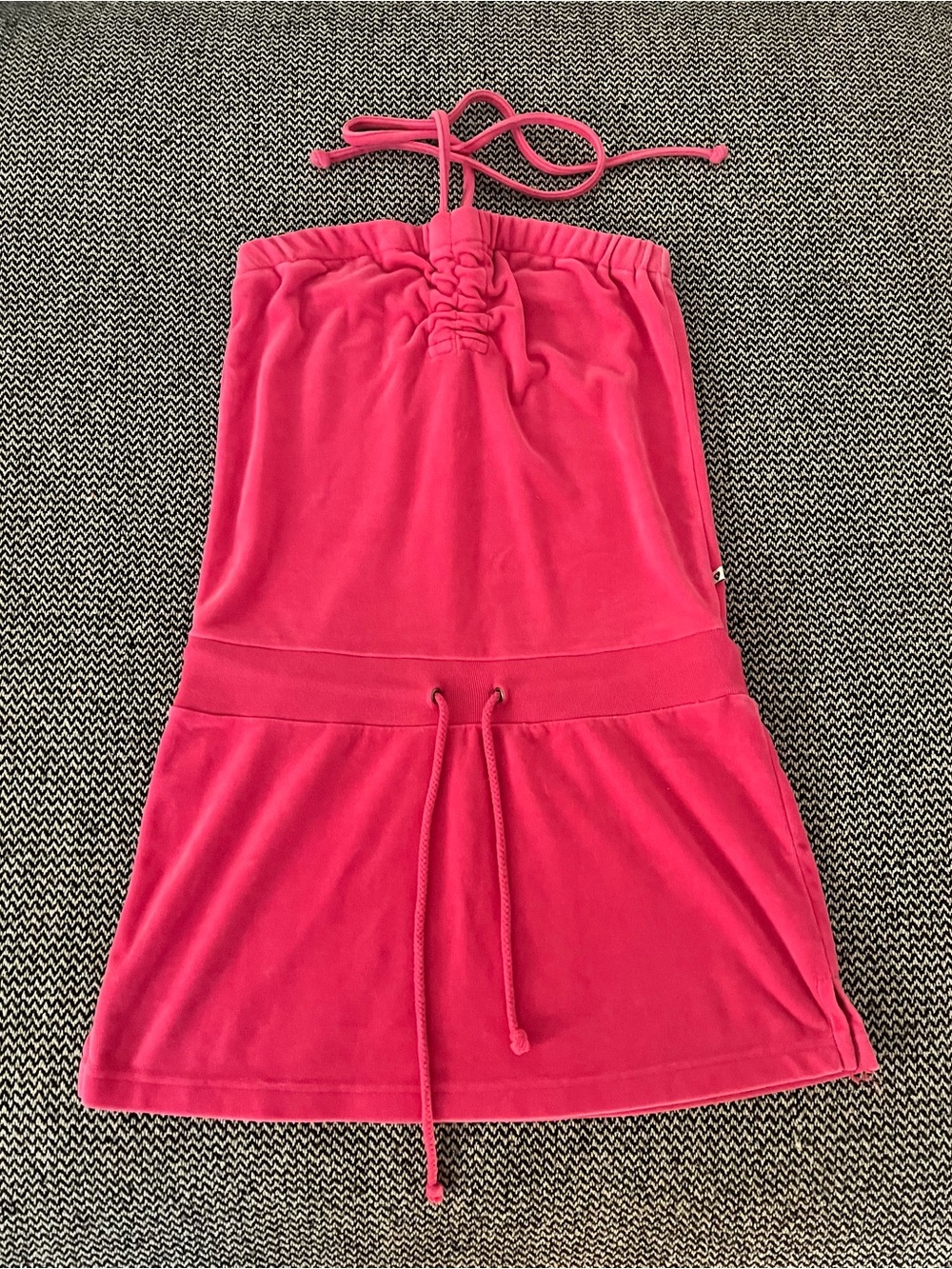 Vintage Pink Velour Tube Dress